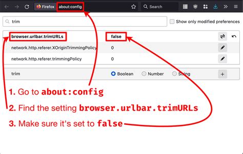 Showing the full URL