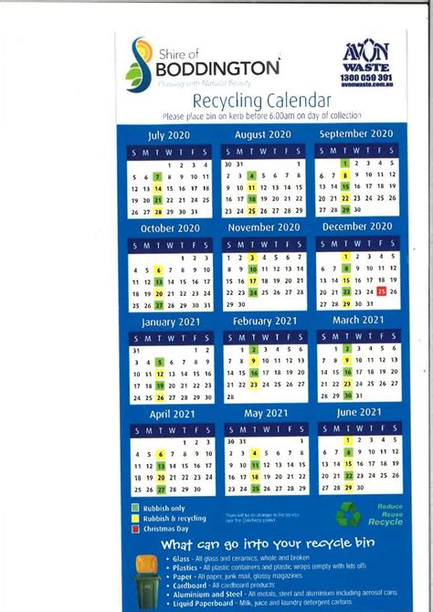 Shrewsbury Recycling Calendar