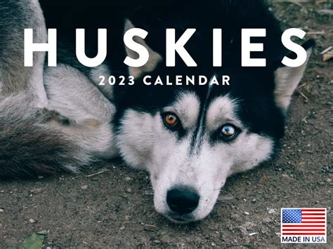 Siberian Huskies For the Love of 2023 Deluxe Wall Calendar