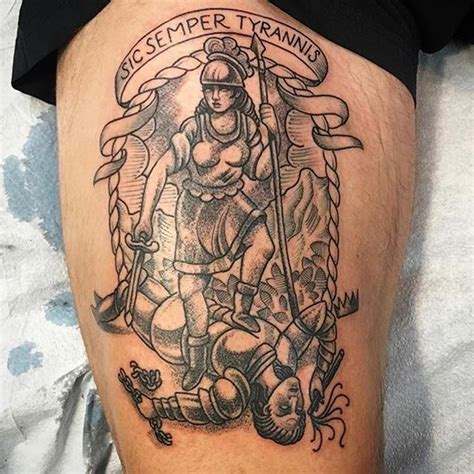 Virginia Sic Semper Tyrannis Tattoo
