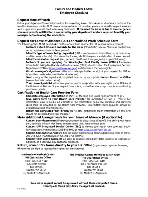 Sick/Serious Health Condition Leave