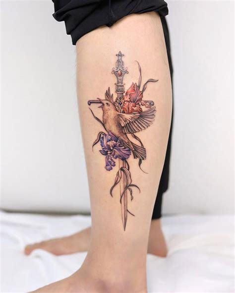 Side Calf Tattoos