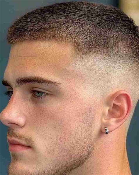 Side Part Low Fade Crew Cut