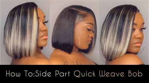 Side Side Part Bob Weave Hairstyles With Color Part Bob Tutorial