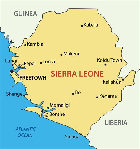 A Map Of Sierra Leone Las Vegas Strip Map