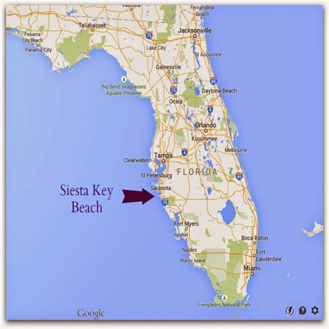 Siesta Key Beach On Florida Map