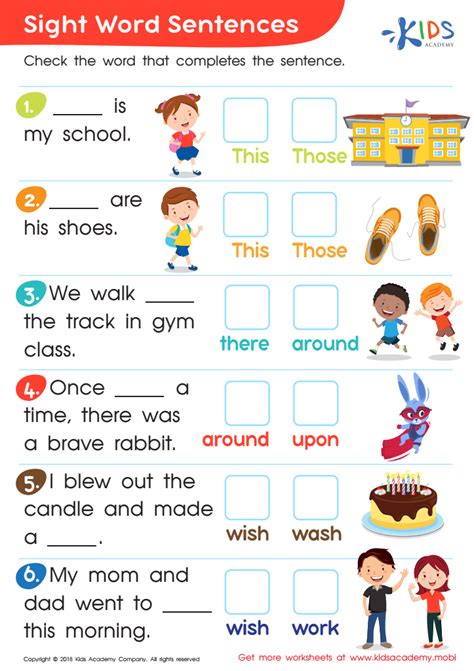 Sight Words and Simple Sentences