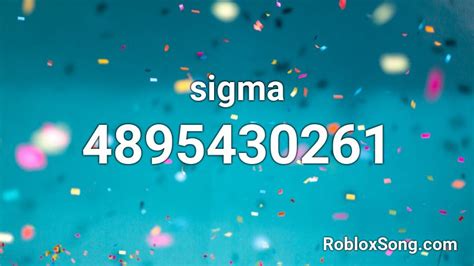 Sigma Roblox ID Codes - Roblox ID