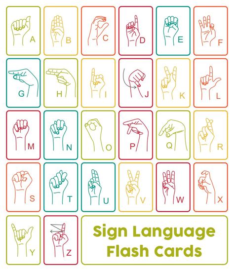 Sign Language Flashcards Printable