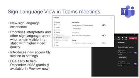 Sign Language View in Teams