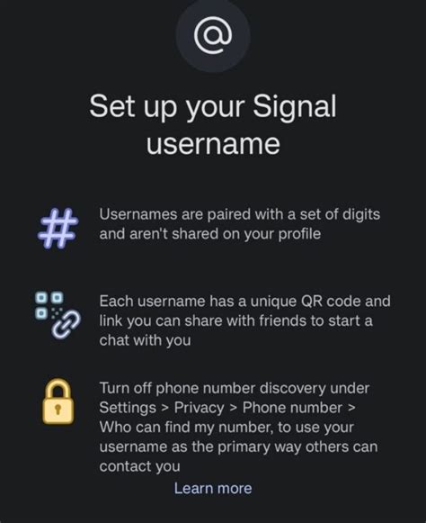 Signal public username testing