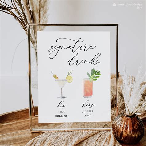 Signature Drink Sign Template