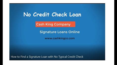 Signature Loan No Credit Check