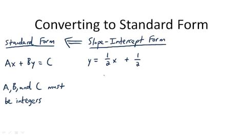 Significance of converting to standard form