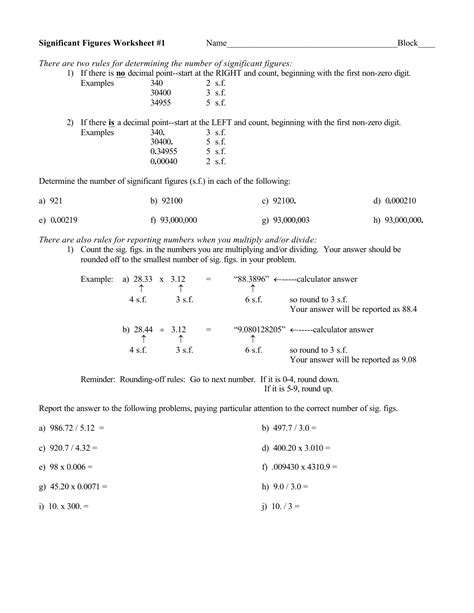 Significant Figures Practice Worksheet by MJ | Teachers Pay Teachers