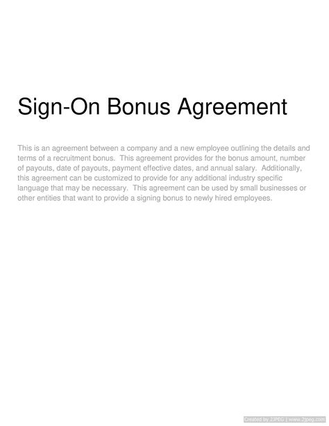 Signing Bonus and Contract Duration
