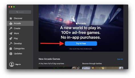 Signing up for Apple Arcade on Mac