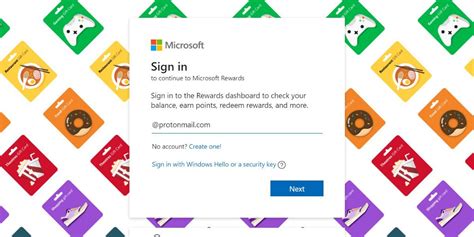 Signing up for Microsoft rewards