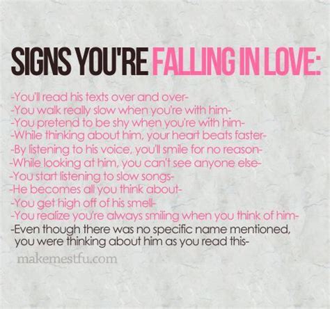 Signs Your Falling In Love Quotes