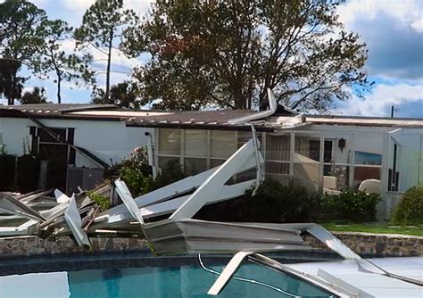 Signs of storm damage in a pool