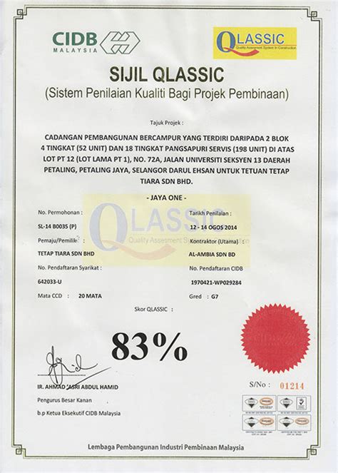 Sijil Qlassic Cidb