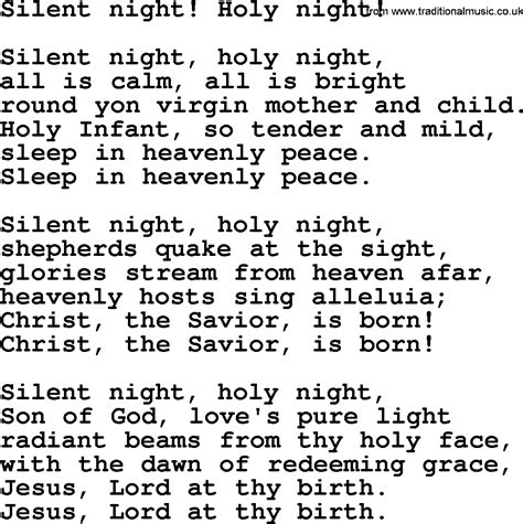 Silent Night Holy Night Lyrics Printable