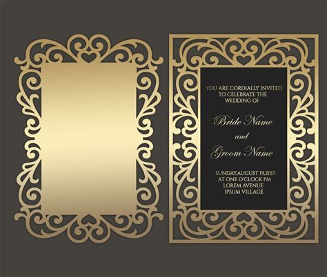 Silhouette Laser Cut Invitation Template