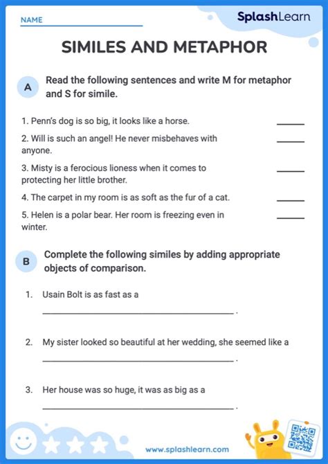 Similes and Metaphors Worksheets | Teaching Resources
