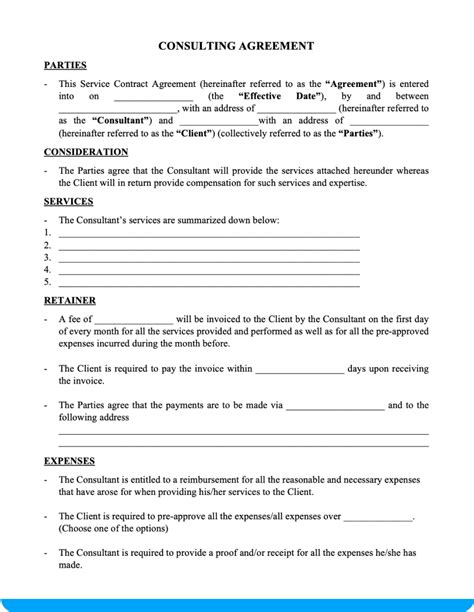 Simple Consulting Agreement Template Addictionary