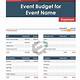 Simple Event Budget Template Excel