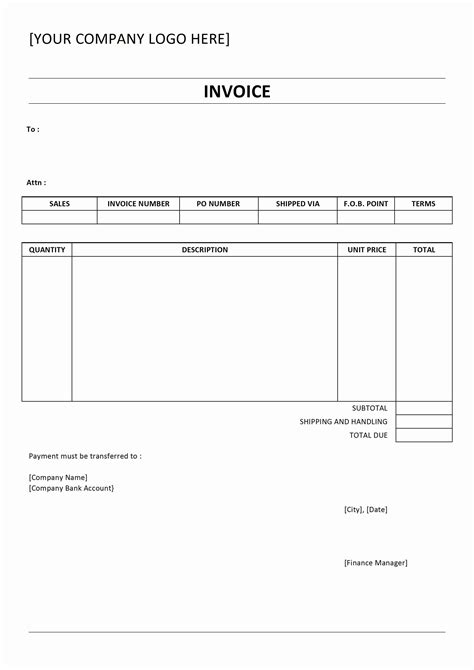 Simple Invoice Template Open Office