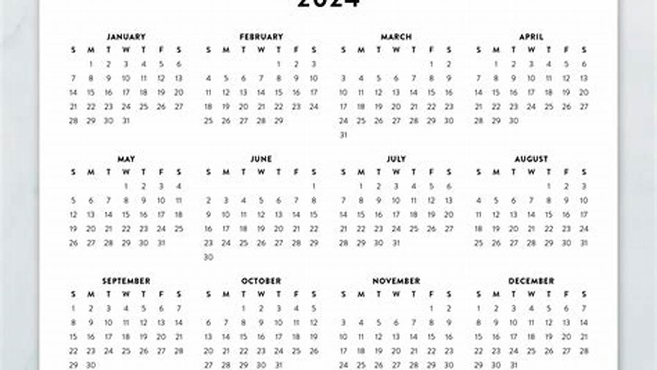 Simple Printable Calendar 2024