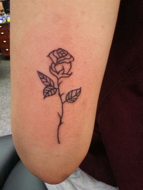 Simple rose outline done today powerhousetattoo tattoos