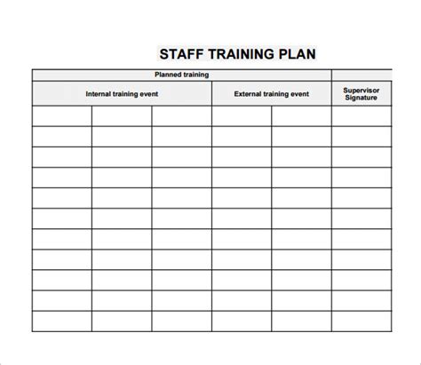Simple Training Plan Template
