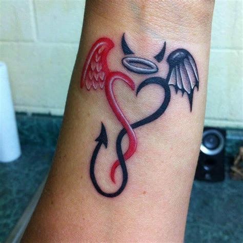 Simple Angel And Devil Tattoos