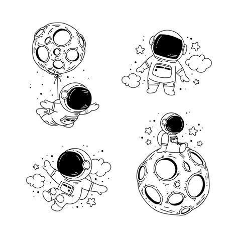 Simple Astronaut Tattoo Outline