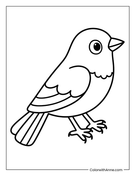 Simple Bird Coloring Page