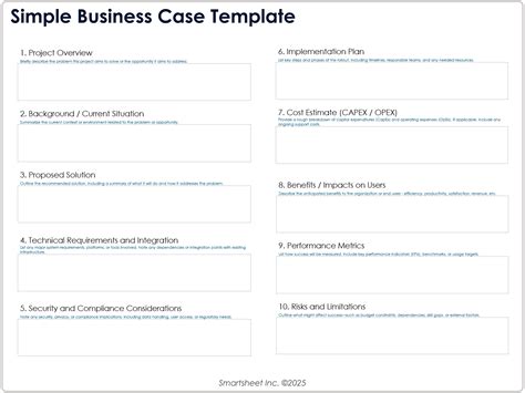 Simple Business Case Template
