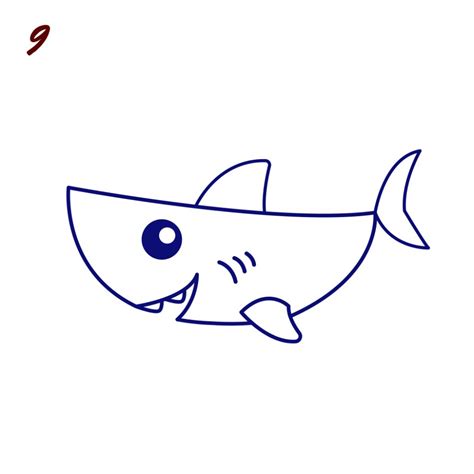 Simple Cartoon Shark Drawing