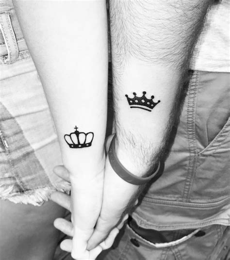 Simple Couple Crown Tattoos