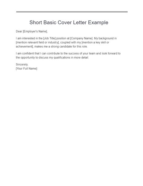 Simple Cover Letter Samples Template Business