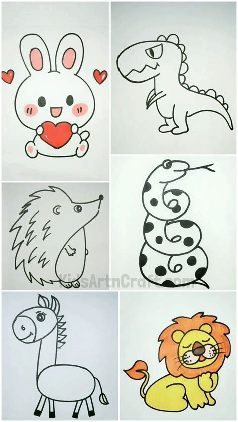 Simple Cute Animals Sketch