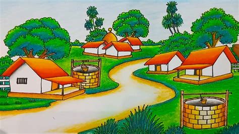 Simple Drawing Villages