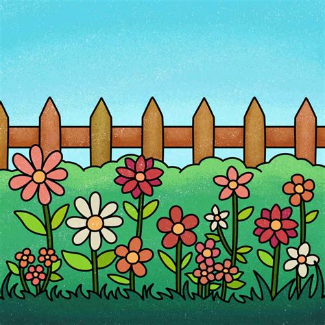 A simple flower garden drawing