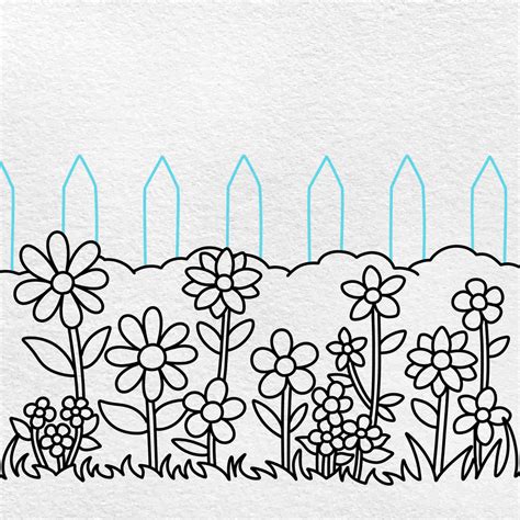 Simple Flower Garden Drawing Techniques