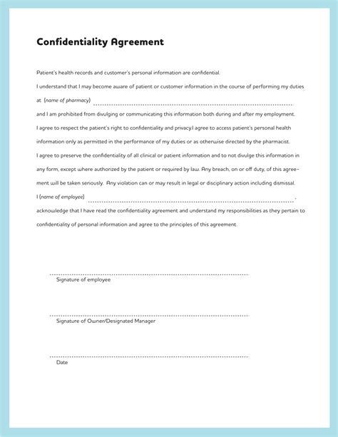 Simple Free Printable Confidentiality Agreement Form