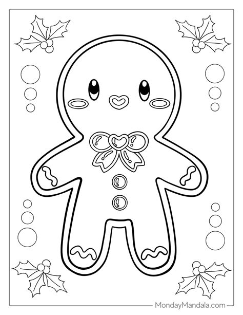 Simple Gingerbread Man Colouring Sheets for Toddlers