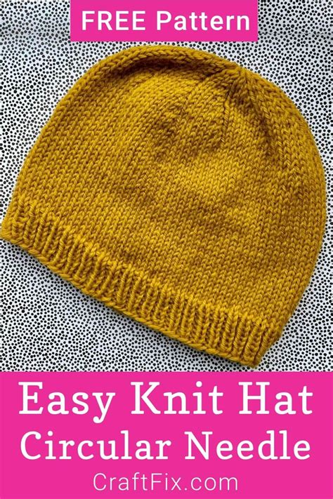 Simple Hat Knitting Pattern Circular Needles