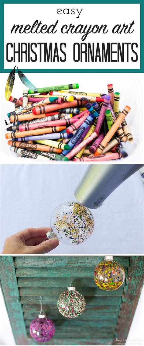 Simple Holiday Ornaments Using Crayons