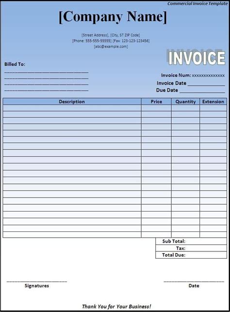 Create An Invoice In Word * Invoice Template Ideas